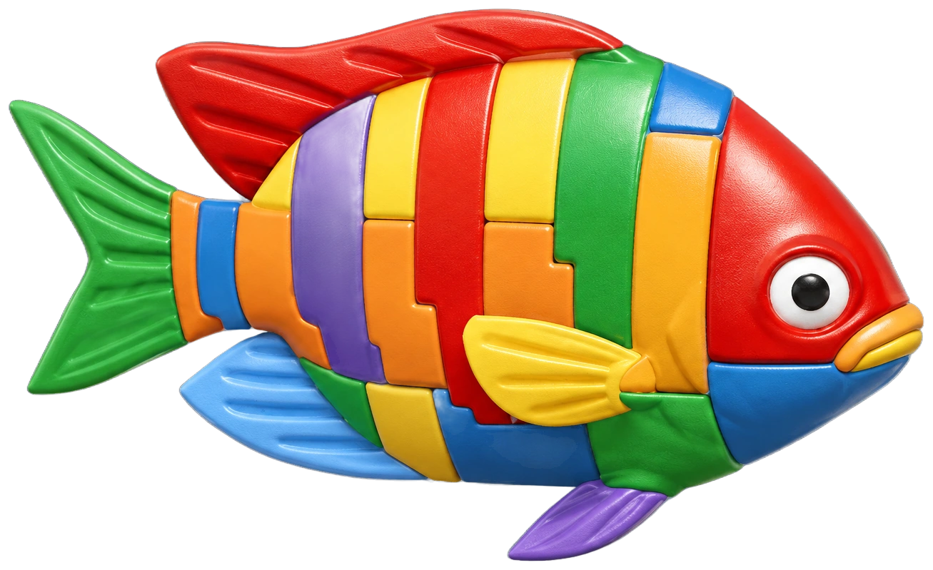 Poisson-clown de blocs rayé dans Heartopia
