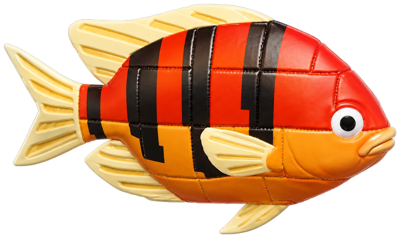 Poisson-clown de blocs rouge dans Heartopia